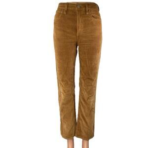Aritizia Denim Forum The Arlo High Rise Women's Tan Corduroy Pants Size 24